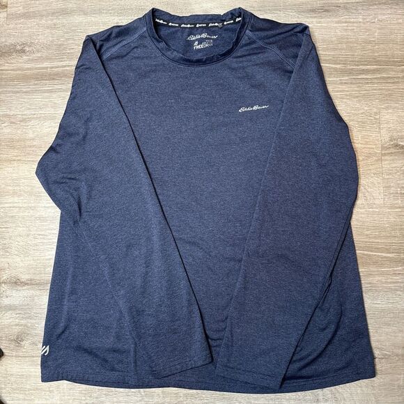 Eddie Bauer Shirt Mens Size XL‎ Heather Blue Freedry Motion Active Long Sleeve - Picture 1 of 4